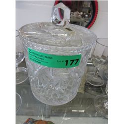 Pinwheel crystal ice bucket with lid, hand cut