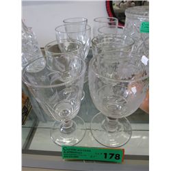 8 vintage and antique goblets