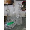 Image 1 : 3 pressed glass decanters, with stoppers