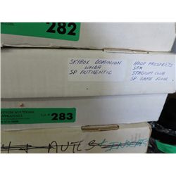 A case of basketball trading cards