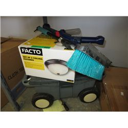 A lot of tools, light fixtures