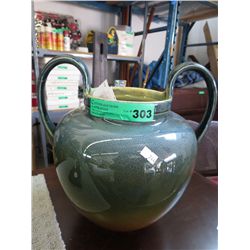 Glazed ceramic vase with 2 handles