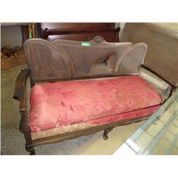 Victorian rattan back settee