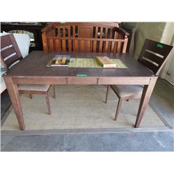 Wood top table, dining table leaf