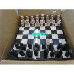 Marble chess board and pieces