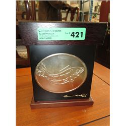 Decorative wood box with a Haida motif salmon