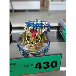 Coloured crystal dragon ring