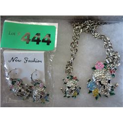 Necklace, pendant, bracelet and earrings