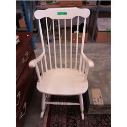 Wooden Boston rocker, painted white