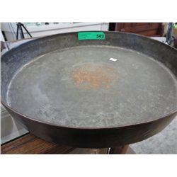 Vintage round copper pan. 16" dia. 2" tall