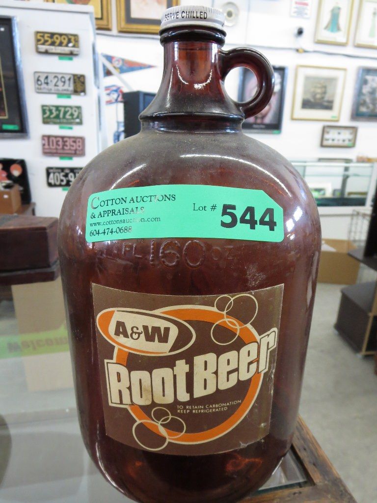 Vintage A&W Root beer jug 160 fl oz.