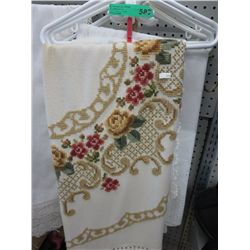 8 hangers containing vintage tableware and linen