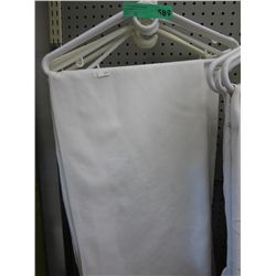 6 hangers containing vintage tableware and linen