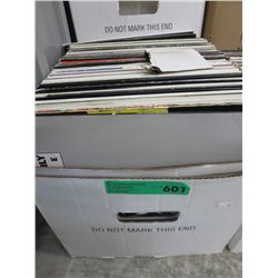 Case of vintage record albums