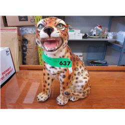 Italian glazed leopard statue 10" tall