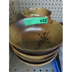 8 large glazed ceramic bowls 7" dia.