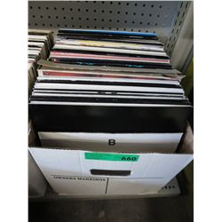 Case of vintage LP records