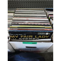 Case of vintage LP records