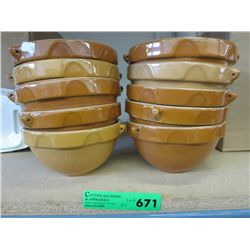 8 heavy glazed bowls 7" dia.