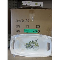 Case of trays with olive motif