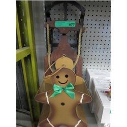 Miniature wooden sleigh decoration 24" x 9"