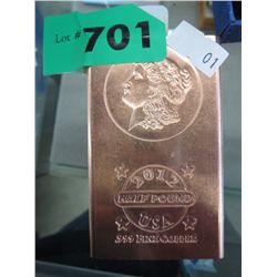 2012 .999 solid copper Morgan bar