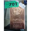 Image 1 : 2012 .999 solid copper Morgan bar