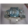 Image 1 : Blue topaz & diamond ring set in .925 silver