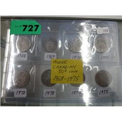 1968-1975 Canadian $0.50 coins