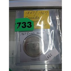 1967 Canadian silver dollar - Canada centennial