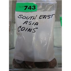 A bag of Southeast Asian coins