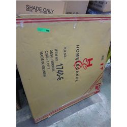 Wood framed mirror, in box 36" x 36"