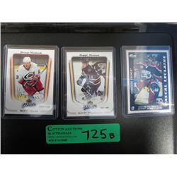 3 Autographed limited edition Hockey cards