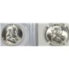 Image 2 : 1963-D FRANKLIN HALF DOLLAR PCGS MS65 & 1963-D FRANKLIN HALF DOLLAR NGC MS64 FBL