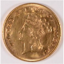 1878 $3.00 GOLD,  MS-64, FLASHY SUPER RICH LUSTER, VERY MINIMAL CONTACT MARKS