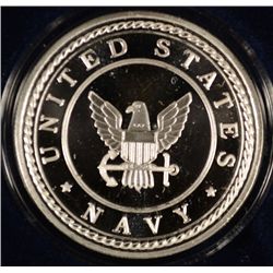 UNITED STATES NAVY  ONE OUNCE .999 SILVER ART ROUND