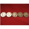 Image 1 : LOT OF (5) MERCURY DIMES 90% SILVER 1918