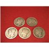 Image 3 : LOT OF (5) MERCURY DIMES 90% SILVER 1918