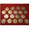 Image 1 : LOT OF (18) MERCURY DIMES 90% SILVER