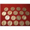 Image 2 : LOT OF (18) MERCURY DIMES 90% SILVER