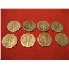 Image 2 : LOT OF (8) 90% SILVER MERCURY DIMES