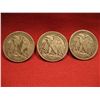 Image 2 : LOT OF (3) 1945 WALKING LIBERTY HALF DOLLARS 90% SILVER