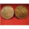 Image 1 : LOT OF (2) MORGAN & PEACE SILVER DOLLAR 90% SILVER