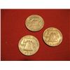 Image 2 : LOT OF (3) FRANKLIN HALF DOLLARS 90% SILVER