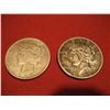 Image 1 : LOT OF (2) 1922 & 1925 PEACE DOLLARS 90% SILVER