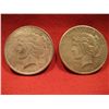 Image 1 : LOT OF (2) 1922 & 1926 PEACE DOLLARS 90% SILVER