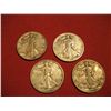 Image 1 : LOT OF (4) 1944 WALKING SILVER HALF DOLLARS 90% SILVER