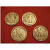 Image 2 : LOT OF (4) 1944 WALKING SILVER HALF DOLLARS 90% SILVER