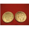 Image 1 : LOT OF (2) 1922 SILVER PEACE DOLLARS 90% SILVER