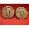 Image 1 : LOT OF (2) 1929 STANDING LIBERTY QUATERS 90% SILVER